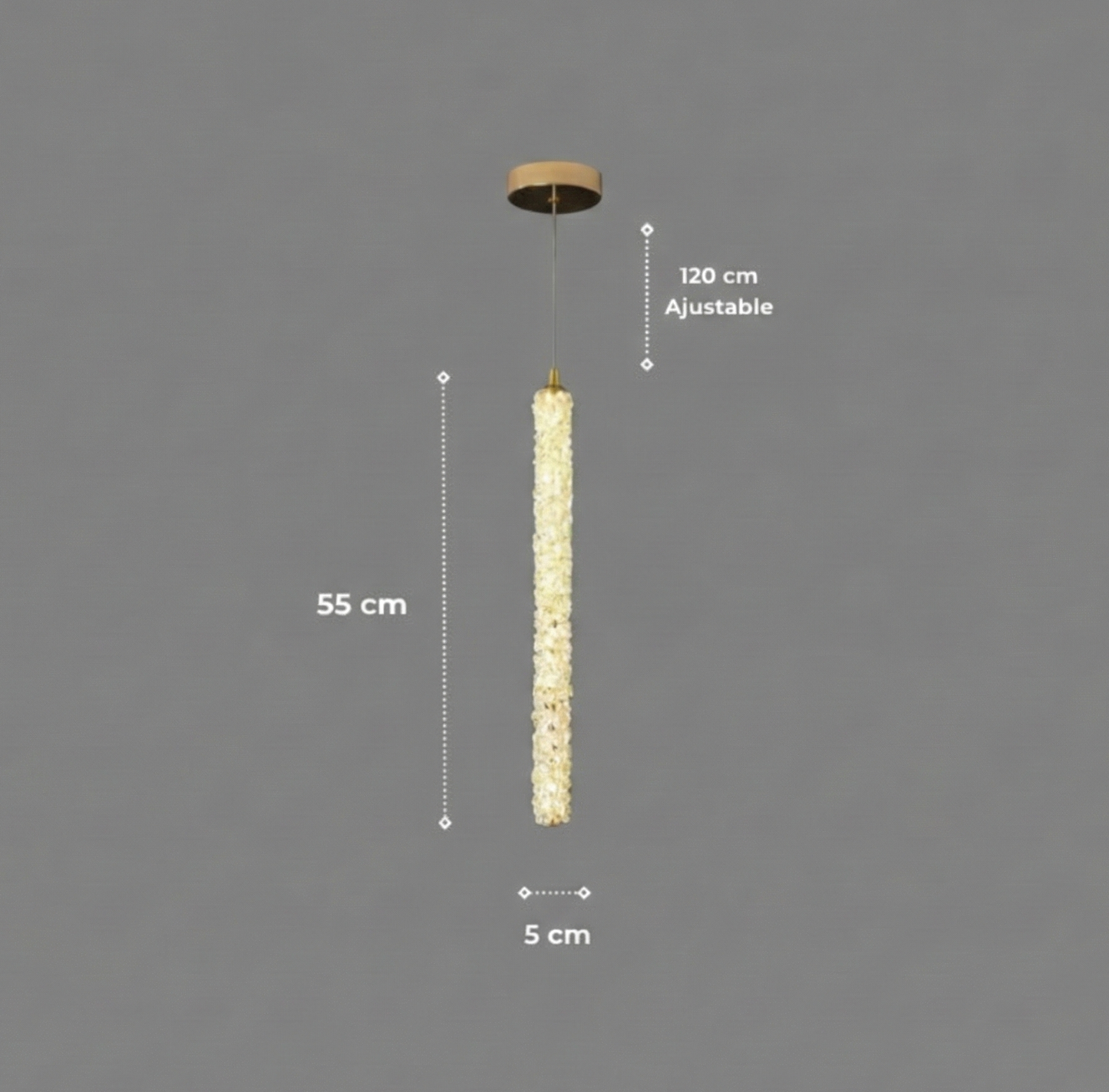 Suspension "La Cascade" — Cristal Facetté Dimmable Or Brossé 45/55/65 cm | Linea Lumen