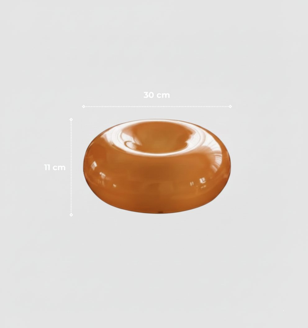 Lampe à Poser "La Confiserie" — Donut Verre Orange Ø 30 cm Tactile Dimmable LED | Linea Lumen