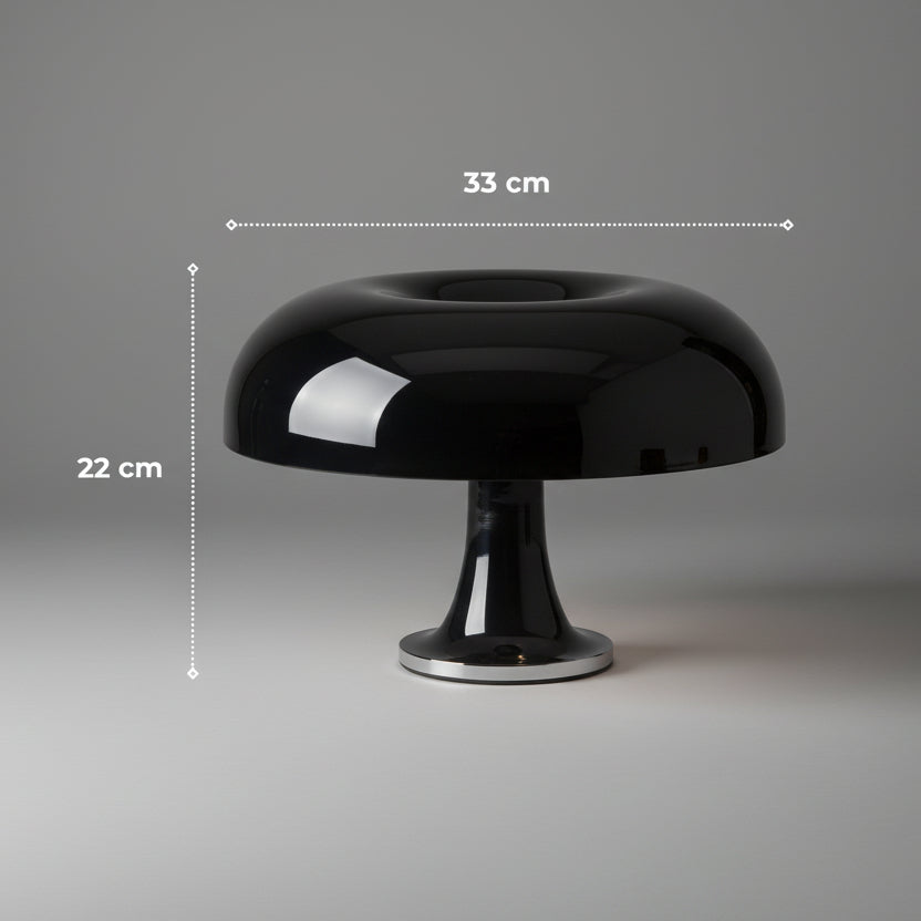 Lampe à Poser "La Lunaire" — Champignon Space Age ABS Brillant LED Noir ou Blanc | Linea Lumen