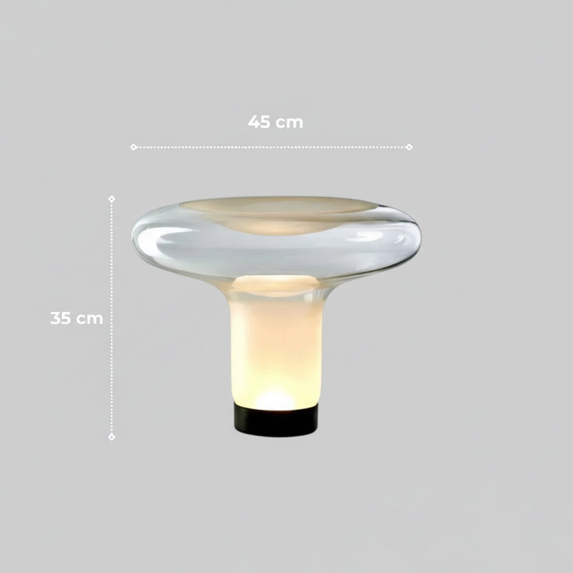 Lampe à Poser "La Boréale" — Verre Opale Double Paroi Ø 45 cm Scandinave E27 | Linea Lumen