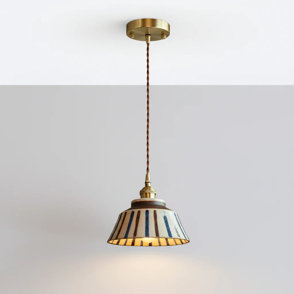 Suspension "La Rainure" — Céramique Artisanale Japandi