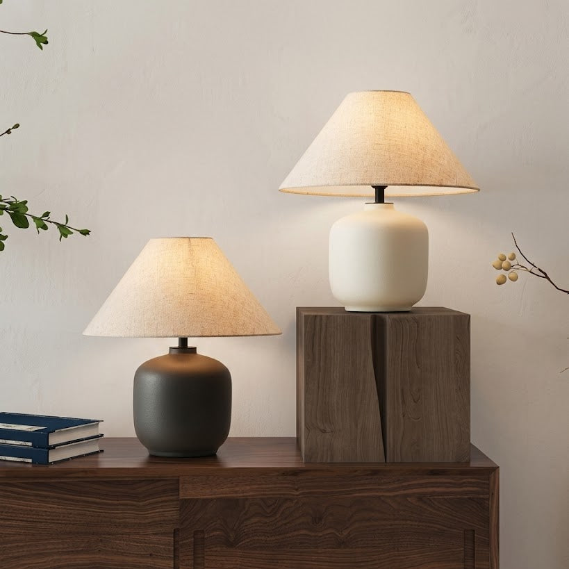 Lampe "L'Argile" — Céramique Wabi-Sabi Minimaliste