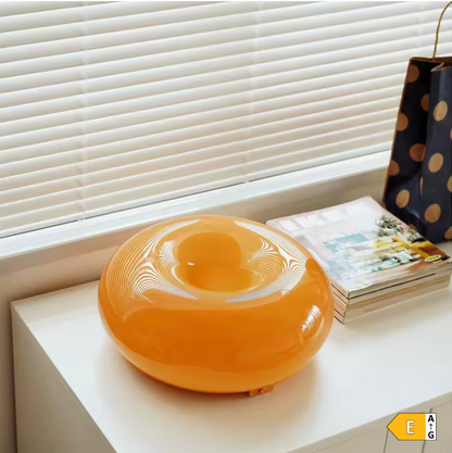 Lampe à Poser "La Confiserie" — Donut Verre Orange Ø 30 cm Tactile Dimmable LED | Linea Lumen