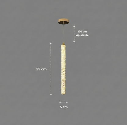 Suspension "La Cascade" — Cristal Facetté Dimmable Or Brossé 45/55/65 cm | Linea Lumen