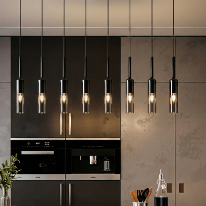 Suspension "La Nocturne" — Chevet Tube Cristal LED Tricolor Chambre Adulte | Linea Lumen