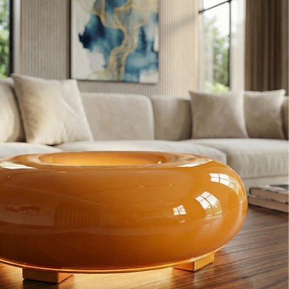 Lampe à Poser Design Donut - Verre Orange - Ø 30cm