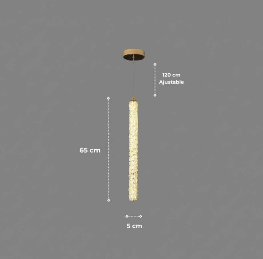 Suspension "La Cascade" — Cristal Facetté Dimmable Or Brossé 45/55/65 cm | Linea Lumen