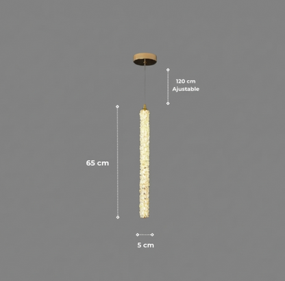 Suspension "La Cascade" — Cristal Facetté Dimmable Or Brossé 45/55/65 cm | Linea Lumen
