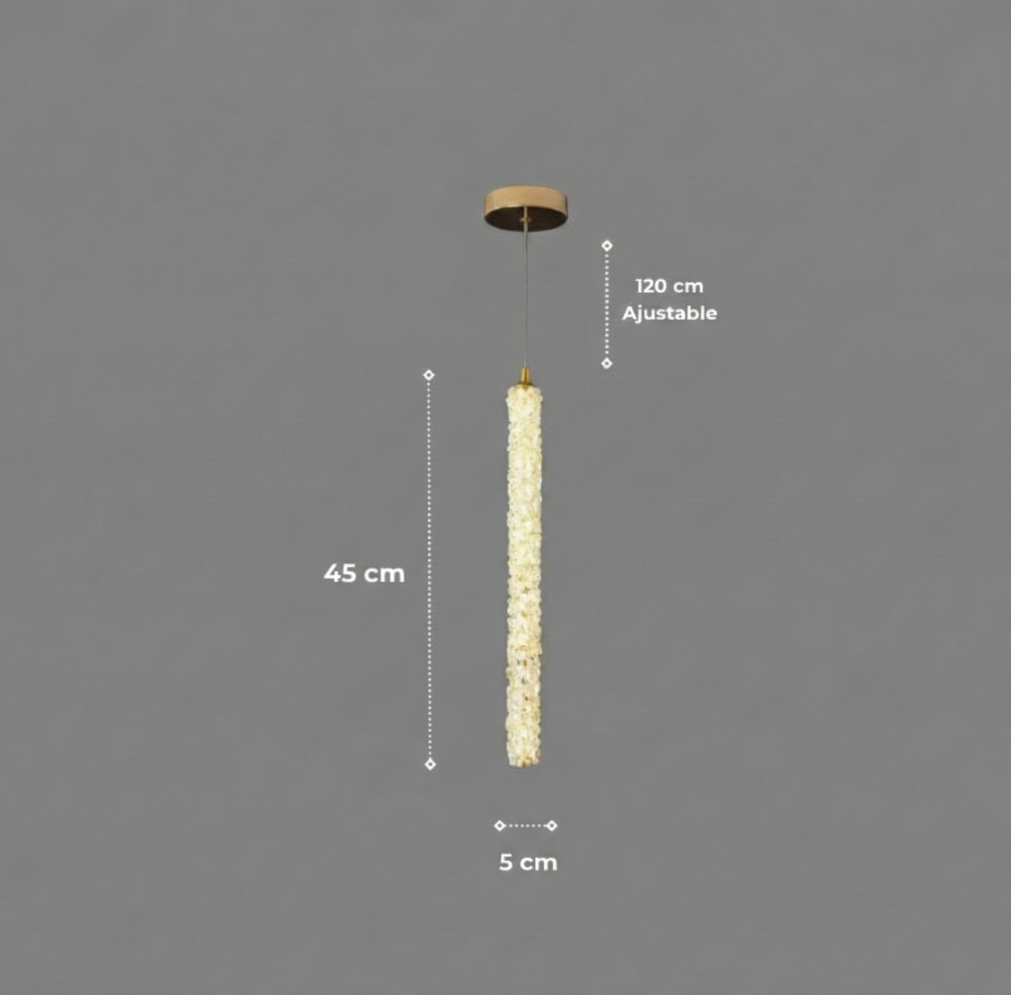 Suspension "La Cascade" — Cristal Facetté Dimmable Or Brossé 45/55/65 cm | Linea Lumen