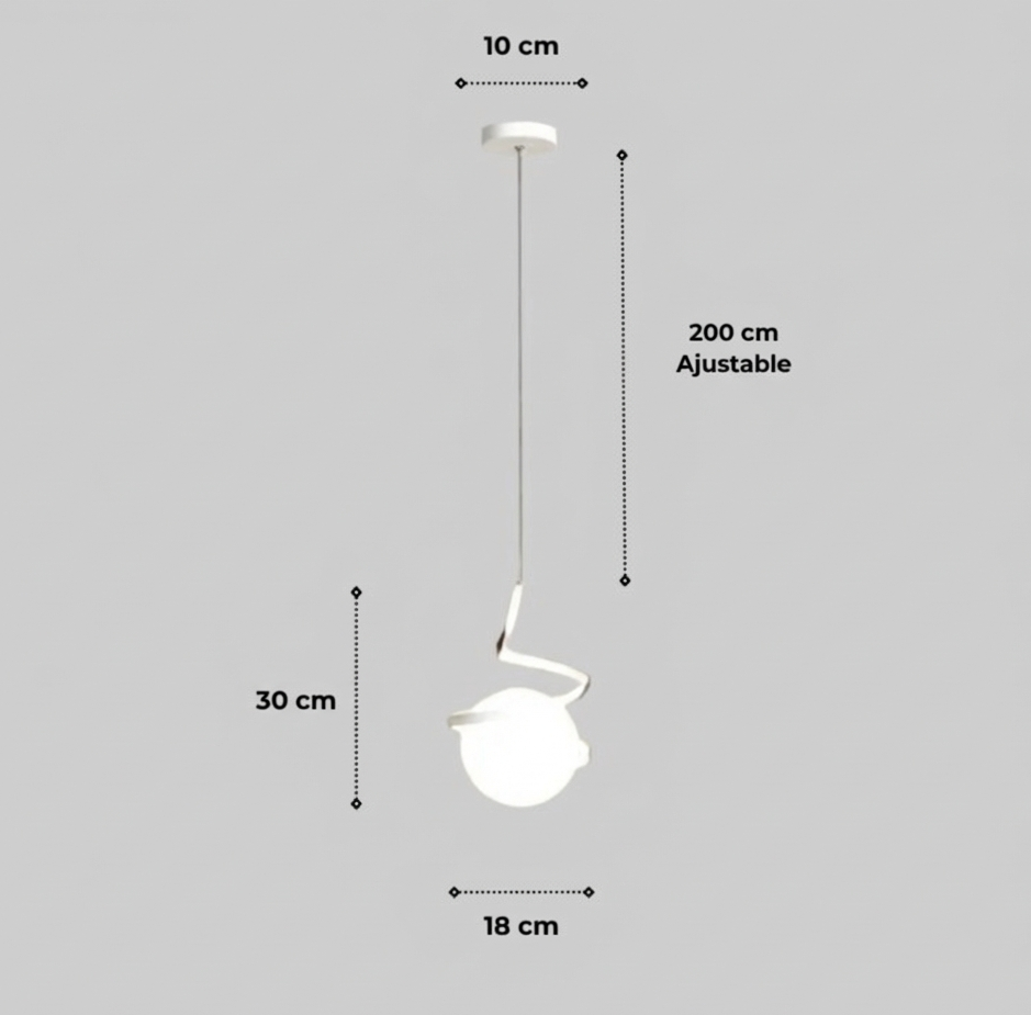 Suspension "L'Orbitale" — Globe Spirale Métal LED Tricolor Ø 18 cm Noir Or Blanc | Linea Lumen