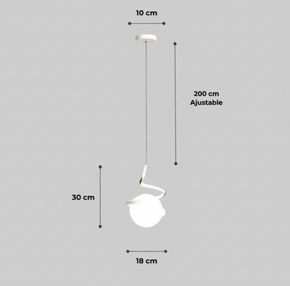 Suspension "L'Orbitale" — Globe Spirale Métal LED Tricolor Ø 18 cm Noir Or Blanc | Linea Lumen