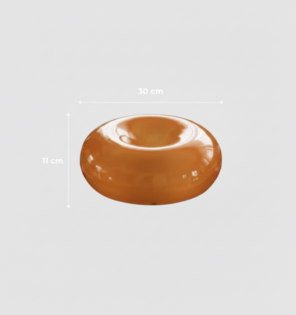 Lampe à Poser Design Donut - Verre Orange - Ø 30cm