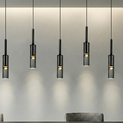 Suspension "La Nocturne" — Chevet Tube Cristal LED Tricolor Chambre Adulte | Linea Lumen