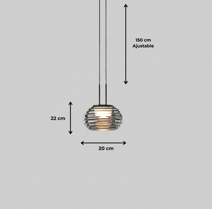 Suspension "La Conviviale" — Verre Soufflé Cannelé Design Moderne Salle à Manger | Linea Lumen