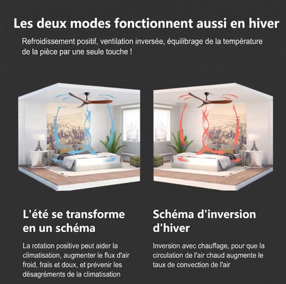Ventilateur Plafond Vintage Industriel Sans LED — Moteur DC 35W — Total Blanc