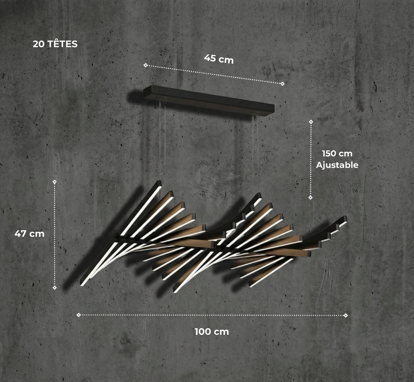 Suspension "La Constellation" — XXL Lustre Design 20 ou 30 Têtes LED Grand Salon | Linea Lumen