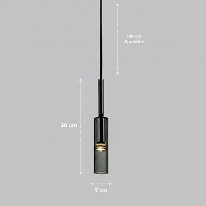 Suspension "La Nocturne" — Chevet Tube Cristal LED Tricolor Chambre Adulte | Linea Lumen