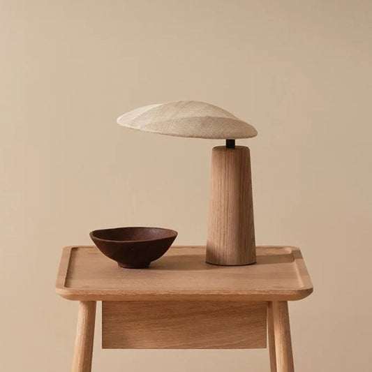 Lampe à Poser "L'Esprit" — Wabi-Sabi Bois LED E27 Zen Bohème Chic | Linea Lumen