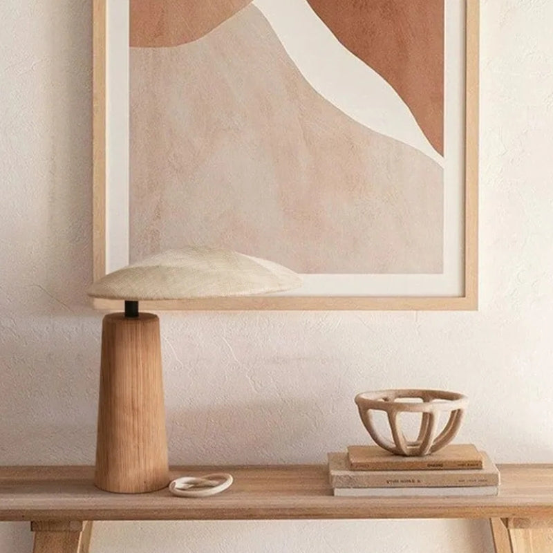 Lampe à Poser "L'Esprit" — Wabi-Sabi Bois LED E27 Zen Bohème Chic | Linea Lumen