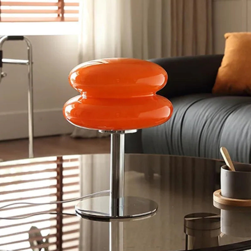 Lampe à Poser "La Cosmique" — Verre Orange Space Age USB Rétro Années 70 | Linea Lumen