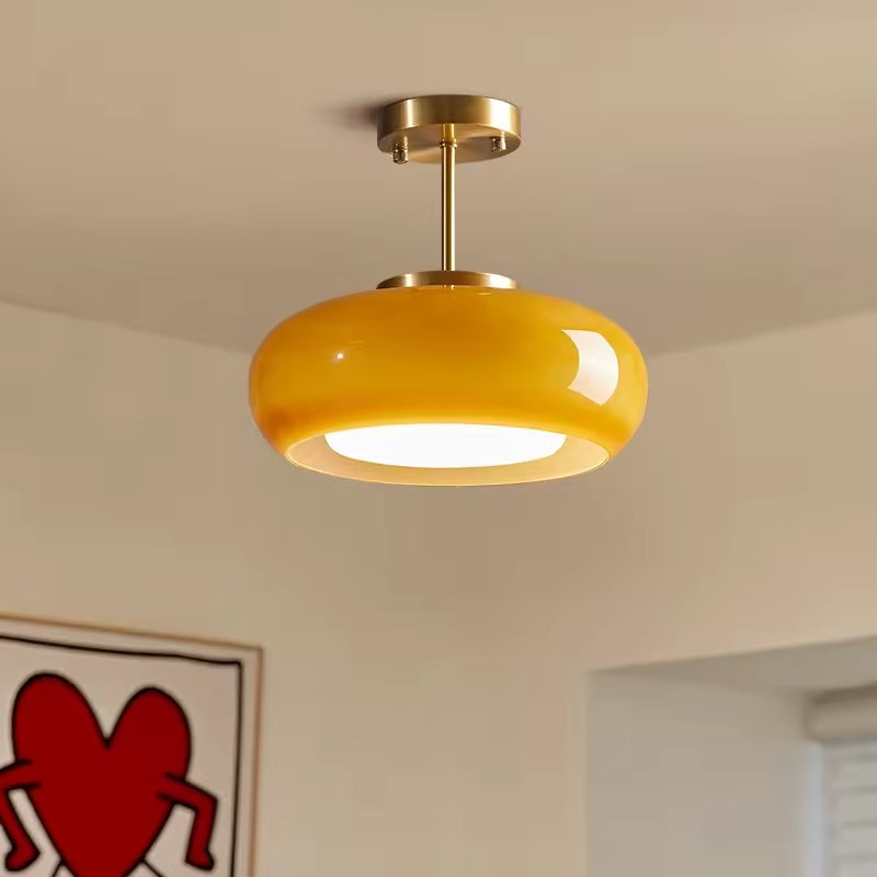 Plafonnier "La Florentine" — Donut LED Orange Vintage Bauhaus Ø 28/40 cm | Linea Lumen