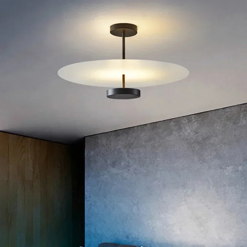 Plafonnier Double Cercle — Métal LED Moderne