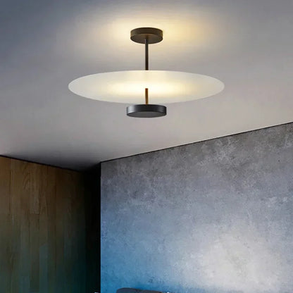 Plafonnier Double Cercle — Métal LED Moderne