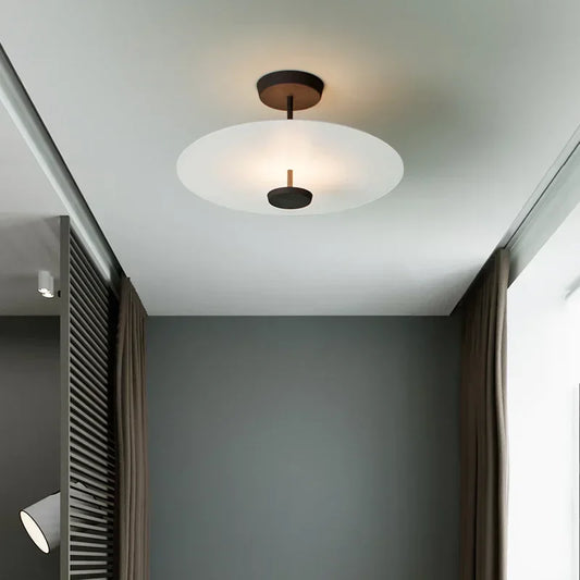 Plafonnier Double Cercle — Métal LED Moderne
