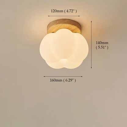 Plafonnier "La Citrouille" — Bois Sculpté LED