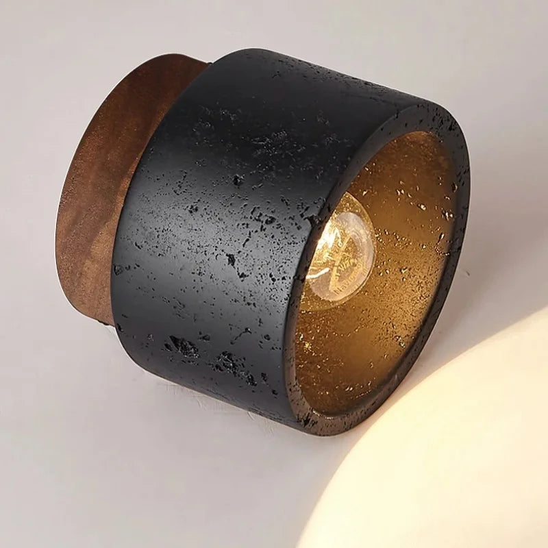 Plafonnier Travertin Noir — Pierre Naturelle LED