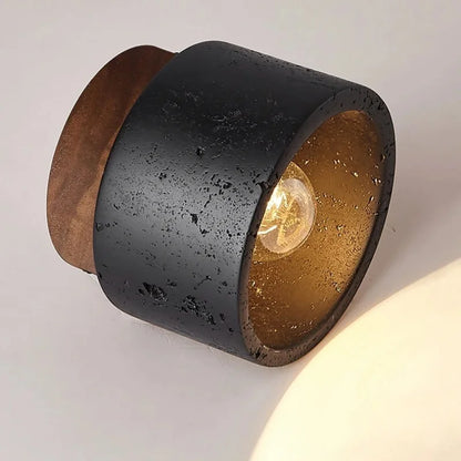 Plafonnier Travertin Noir — Pierre Naturelle LED