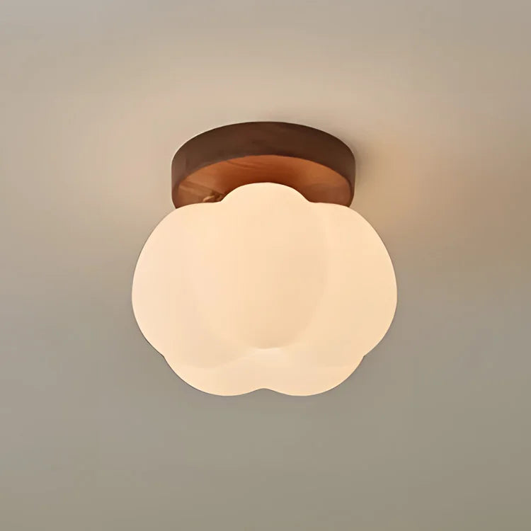 Plafonnier "La Citrouille" — Bois Sculpté LED