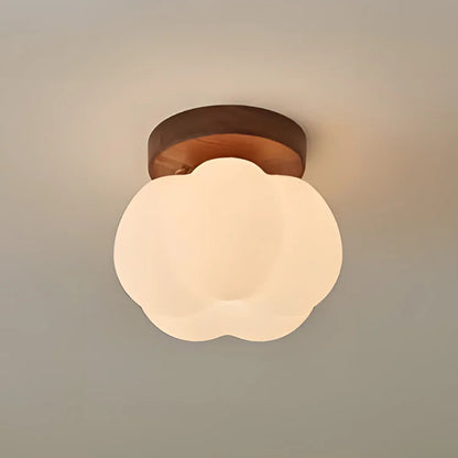 Plafonnier "La Citrouille" — Bois Sculpté LED