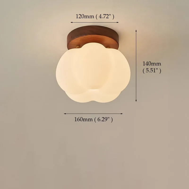Plafonnier "La Citrouille" — Bois Sculpté LED