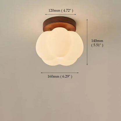 Plafonnier "La Citrouille" — Bois Sculpté LED