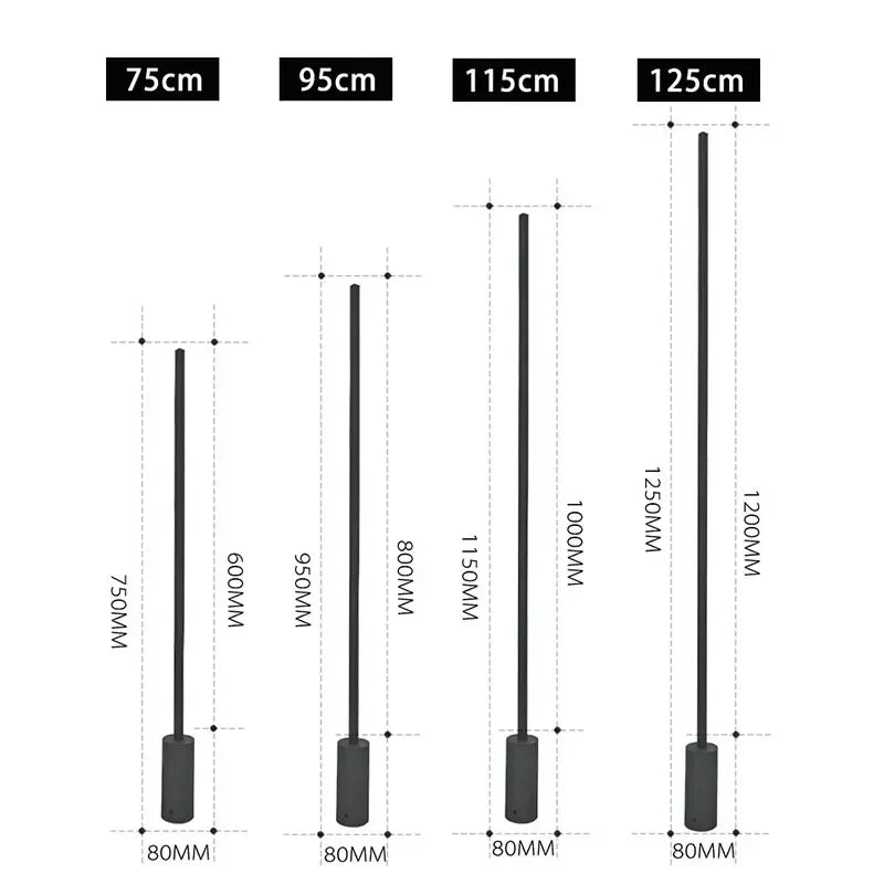 Borne-Lampadaire "La Sentinelle" — LED Noire Extérieure