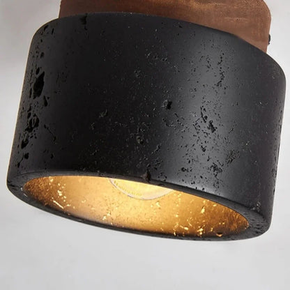 Plafonnier Travertin Noir — Pierre Naturelle LED