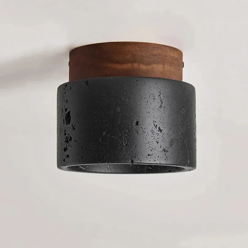 Plafonnier Travertin Noir — Pierre Naturelle LED