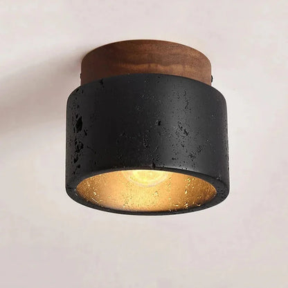 Plafonnier Travertin Noir — Pierre Naturelle LED