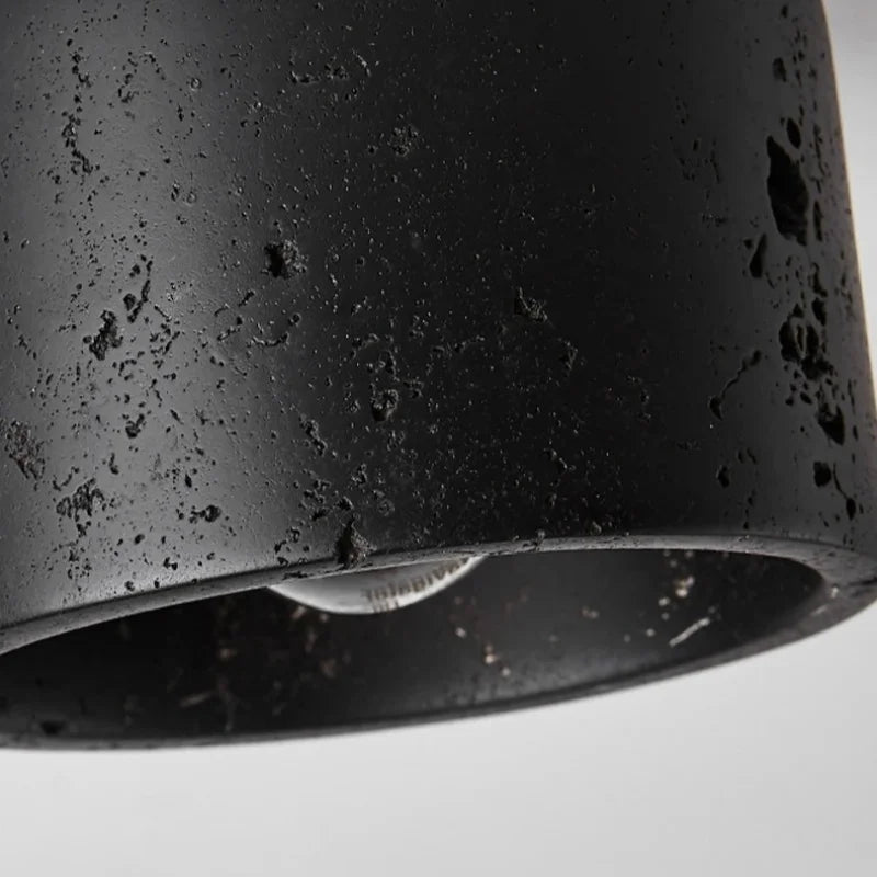 Plafonnier Travertin Noir — Pierre Naturelle LED