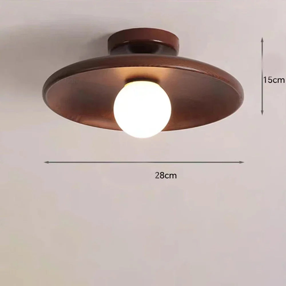 Plafonnier Circulaire Bois — LED Nordique