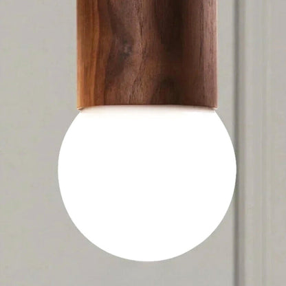 Suspension "Le Cylindre" — Tube Bois Massif Japandi Naturel ou Noyer 3 Hauteurs | Linea Lumen