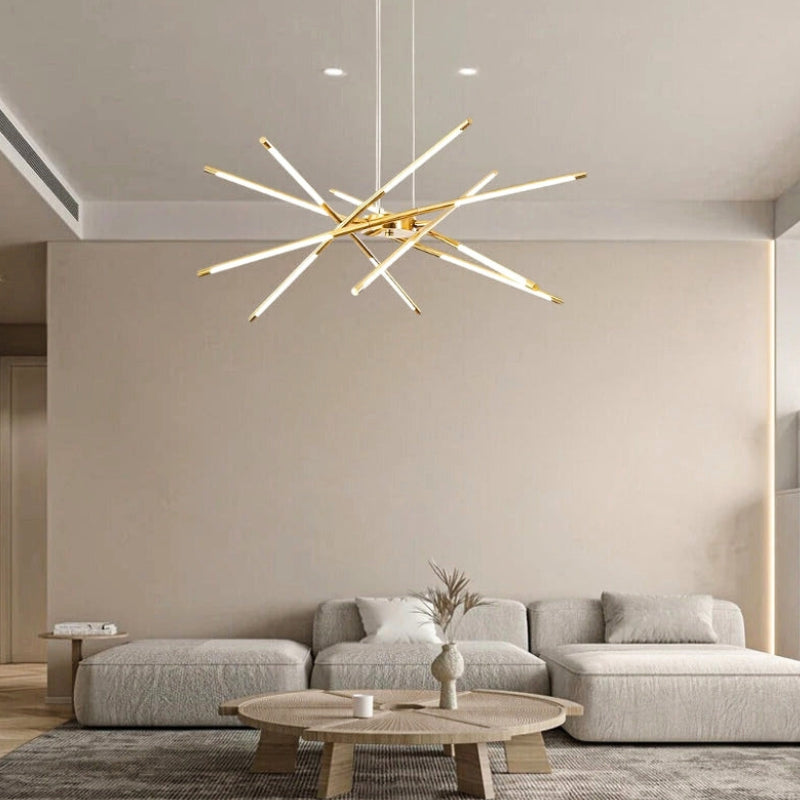 Suspension "Le Sputnik Doré" — Lustre LED Doré Dimmable Sputnik Salle à Manger | Linea Lumen