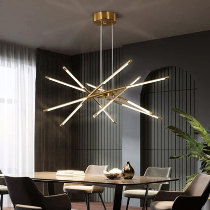 Suspension "Le Sputnik Doré" — Lustre LED Doré Dimmable Sputnik Salle à Manger | Linea Lumen