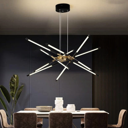 Suspension "Le Sputnik Doré" — Lustre LED Doré Dimmable Sputnik Salle à Manger | Linea Lumen