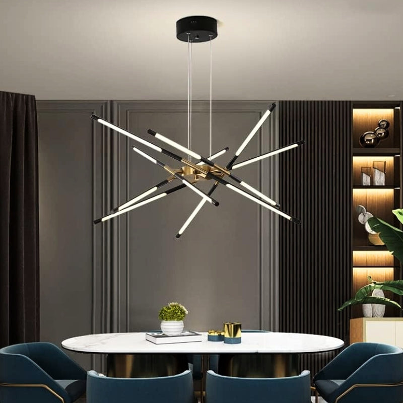 Suspension "Le Sputnik Doré" — Lustre LED Doré Dimmable Sputnik Salle à Manger | Linea Lumen