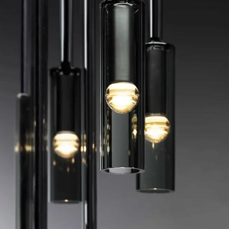Suspension "La Nocturne" — Chevet Tube Cristal LED Tricolor Chambre Adulte | Linea Lumen
