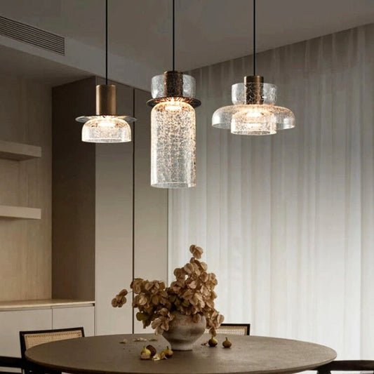 Suspension "La Globe d'Or" — Boule Verre Noir & Or LED Salon Salle à Manger | Linea Lumen