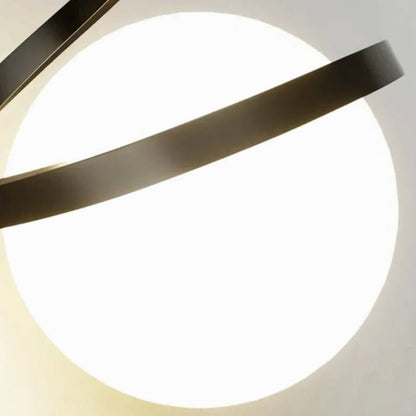 Suspension "L'Orbitale" — Globe Spirale Métal LED Tricolor Ø 18 cm Noir Or Blanc | Linea Lumen