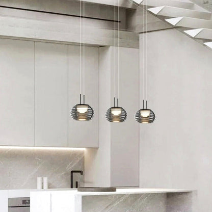 Suspension "La Conviviale" — Verre Soufflé Cannelé Design Moderne Salle à Manger | Linea Lumen